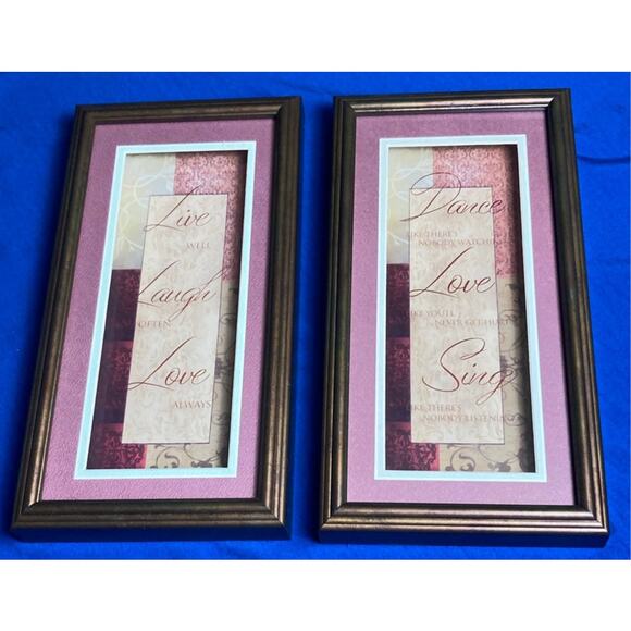 Wall Art 3D Shadow Box Affect Framed Live Laugh Love Dance Sing (2) 11" Tall - Picture 1 of 9